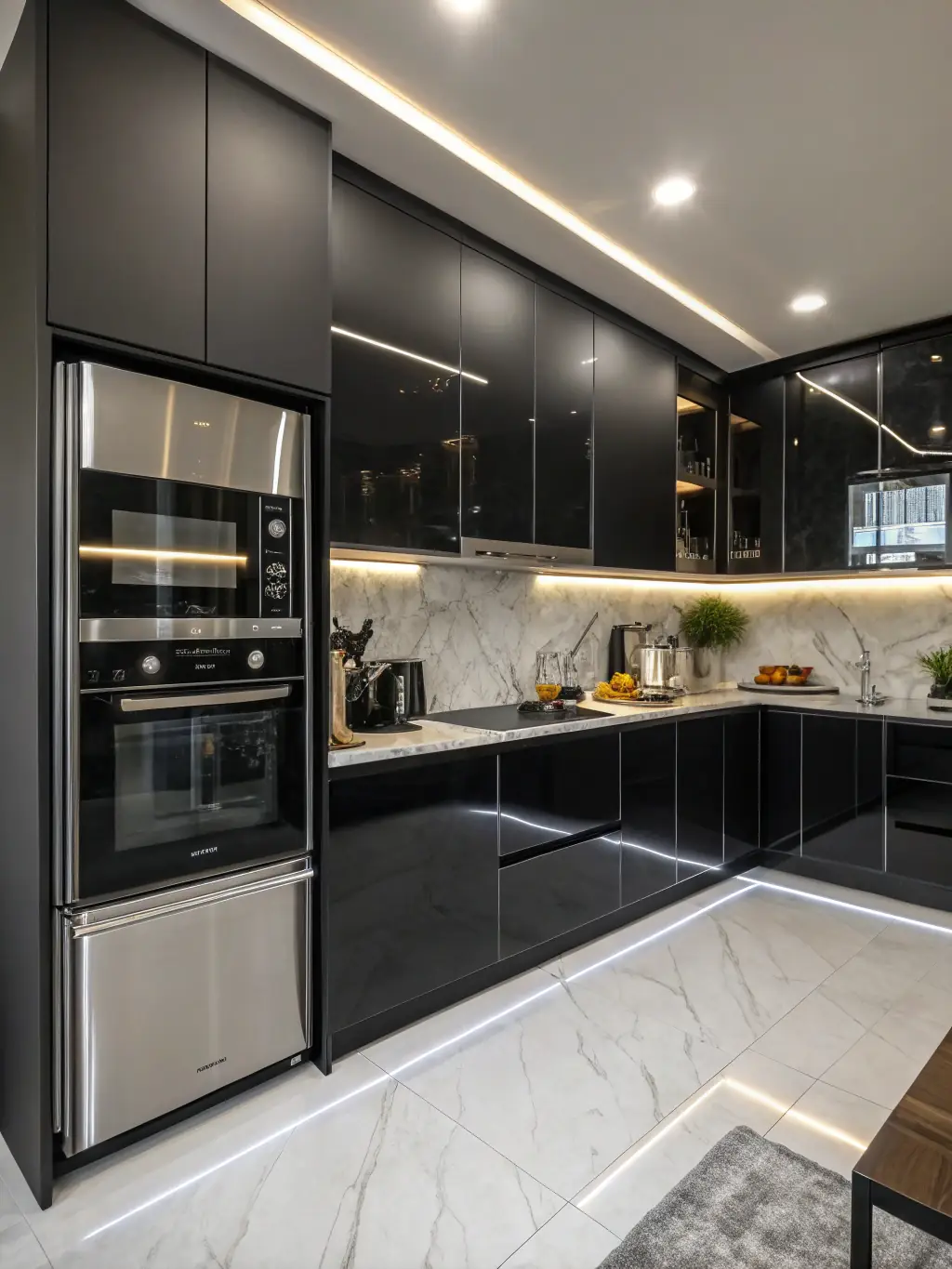 A high-resolution image of Intema's modern kitchen cabinets, showcasing their sleek design and integrated handles in a contemporary kitchen setting.
